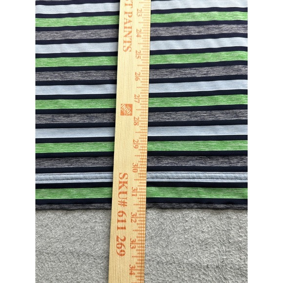 FootJoy Cowboys Golf Club Polo Shirt Mens Medium Blue Green Stripe Golf Stretch - Picture 10 of 11